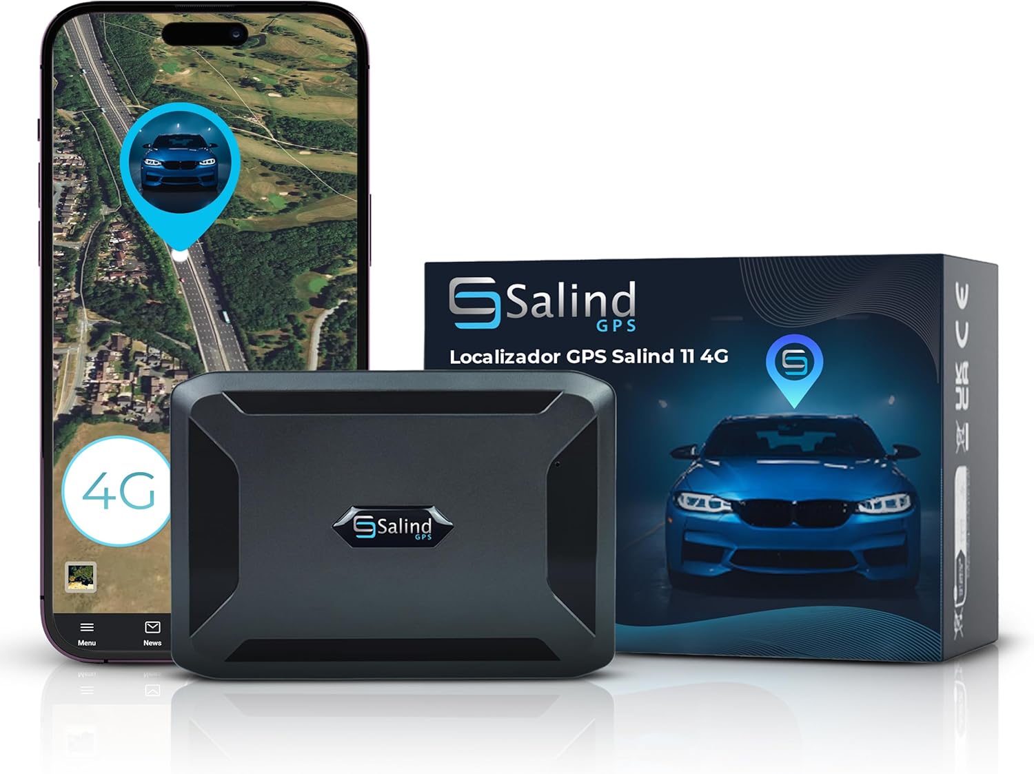 Localizador GPS Salind 11 4G con imán, batería de larga duración y app móvil